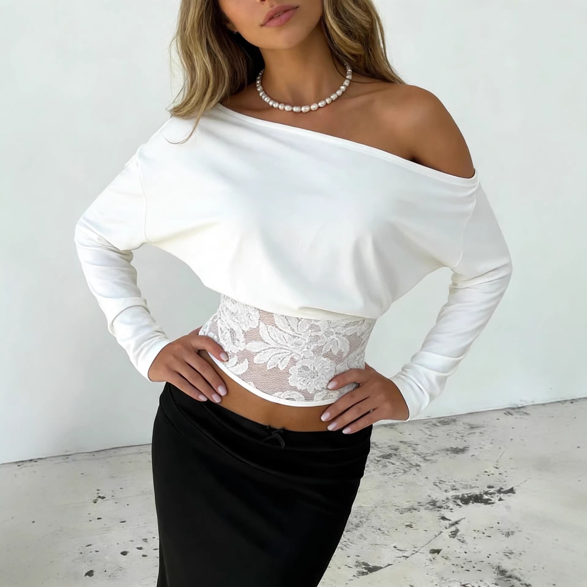 Camping - Patchwork Off Shoulder Top Regular Fit