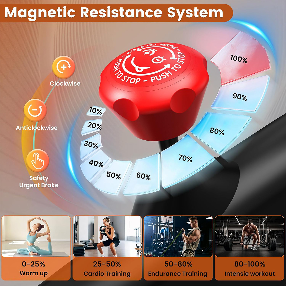 Pooboo Exercise Bike, 400LB Ma - Exercise Bike Magnetic Resistance ulasan dan harga