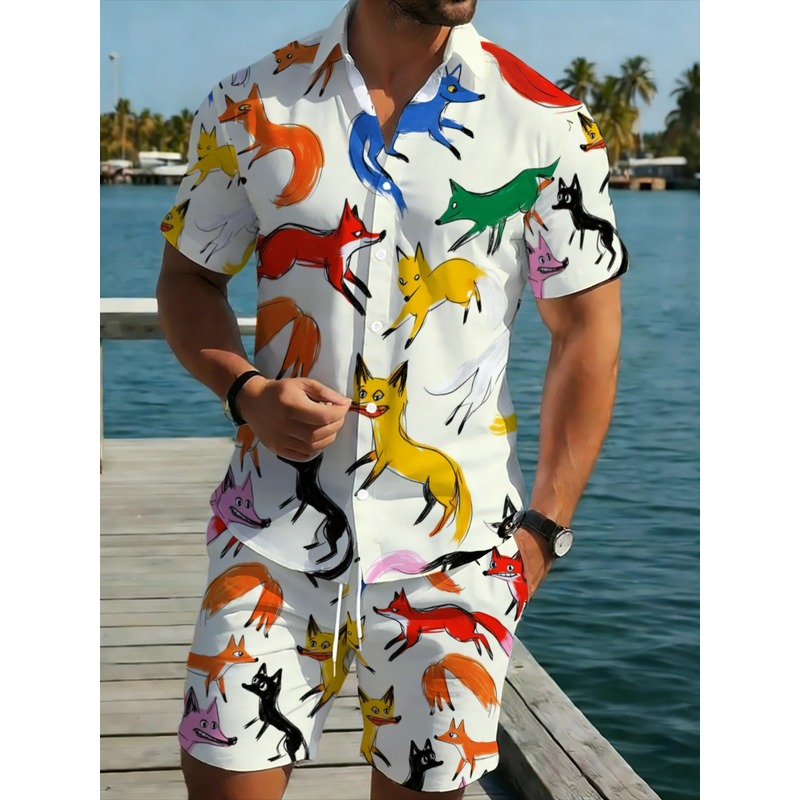 Premium Men's Printed Shirt Sh - Hiking ulasan dan harga
